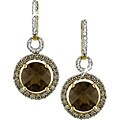 14k Gold Smokey Quartz and 1ct TDW Diamond Earrings