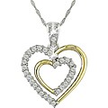 14k Gold 1/3ct TDW Diamond Double Heart Necklace (H-I-J, I1-I2)