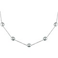 10k White Gold Grey Freshwater Pearl Necklace (8-9 mm)