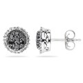 10k Gold 1/2ct TDW Black/ White Diamond Earrings (G-H, I1-I2)