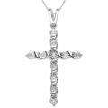 10k White Gold 1/5ct TDW Diamond Cross Necklace (G-H, I1-I2)