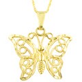 14k Yellow Gold Butterfly Necklace