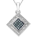 10k Gold 1/6ct TDW Blue and White Diamond Necklace