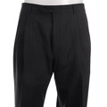 Palm Beach Men's Black Multi-striped Wool Slacks