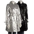 Trilogi Women's Faux Patent Leather Trench Coat