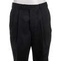Palm Beach Men's Black with Blue Stripe Wool Slacks