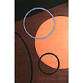 Circle In Circle Brown Wool Rug (5' x 8')