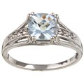 14k White Gold Aquamarine and Diamond Ring