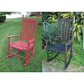 Wood Blue Grass Rocker Chair