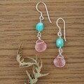 Sterling Silver Chrysophrase, Quartz Melody Earrings (USA)