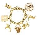 14k and 18k Yellow Gold Large Charm Bracelet