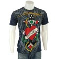 Ed Hardy Men's Blue Shadow Print T-shirt