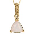 14k Yellow Gold Created Opal and Diamond Necklace