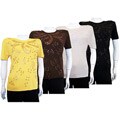 Il Bacci Women's Short-sleeve Beaded Blouse