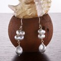 Sterling Silver Serenity Silver FW Pearl Earrings (USA) (10-11 mm)
