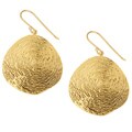 18k Gold Overlay Drop Disk Earrings