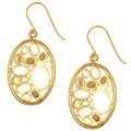 18k Gold Overlay Mosaic Drop Earrings