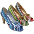 Naughty Monkey Wavelength Striped Peep Toe Pumps