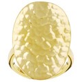 18k Gold Overlay Hammered Oval Ring