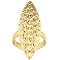 18k Gold Overlay Diamond-cut Marquise Ring