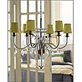 Crystal 6-light Green Shade Chandelier