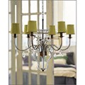 Crystal 6-light Green Shade Chandelier