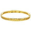 18k Gold Overlay Textured Bangle Bracelet