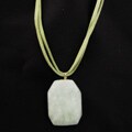 Green Acrylic Stone and Suede Cord Necklace