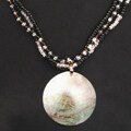 Iridescent Shell and Acrylic Bead Necklace