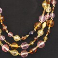 24k Goldplated Triple-strand Crystal Beaded Necklace