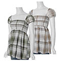 Cute Options Smocked Bodice Plaid Top