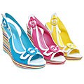 Misbehave by Adi Canvas Peep Toe Wedges
