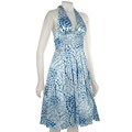 Adrianna Papell Feather Print Charmeuse Halter Dress
