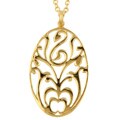 18k Gold Overlay Scroll Medallion Necklace