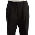 Palm Beach Men's Black Shadow Stripe Wool Slacks