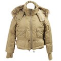 DKNY Girl's Down Faux Fir Hooded Bomber Jacket