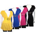 Cozy Plus Size Women's Shirt with Metal Belt