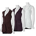 Beiza Women's Sleeveless Ribbed Cardigan with Belt