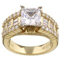 14k Gold CZ and 1 1/10ct TDW Diamond Engagement Ring (GH, I1)