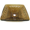 DeNovo RootBeer Brown Square Glass Vessel Sink