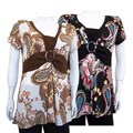 April Women's Plus Size Paisley Print Top