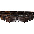 Chocolate Brown Sectional Sofa and Two Ottomans