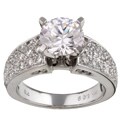 14k Gold CZ and 1ct TDW Diamond Engagement Ring (GH, SI)