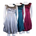 Zoompy Women's Gemstone Neckline Bubble Dress