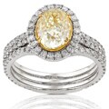 18K Gold 1 4/5 TDW Oval Diamond Ring (H-I, SI)