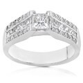 Platinum 1 1/4ctTDW Princess Engagement Diamond Ring (H-I, VS)