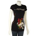 Ed Hardy Women's Butterfly Black Print Tunic