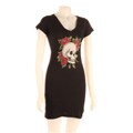 Ed Hardy Women's Rhinestone Skullrose Black Dress