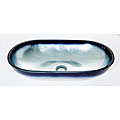 DeNovo Silver Blue Oval Glass Vessel Bathroom Sink