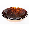 DeNovo Brown Swirls Glass Bathroom Sink